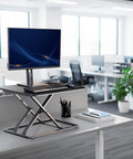 Budget Friendly 29 Inch Height Adjustable Standing Desk Converter For Sit Stand Workstation Monitor And Laptop Riser Platform