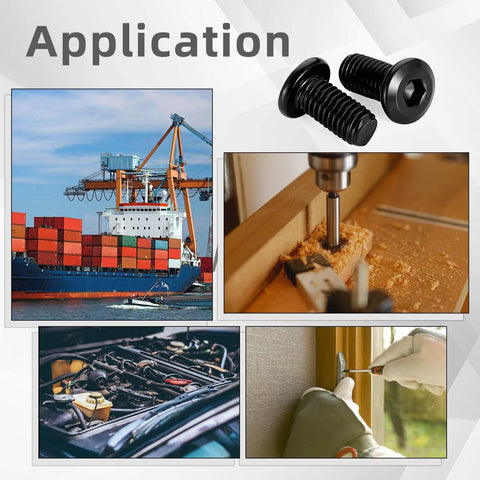 Images showing the application of M5 X 30mm Socket Cap Allen Bolts With Flat Round Head, Black Oxide Finish in various settings