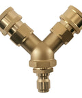 Two Gun Pressure Washer Splitter Tee, Three Eighth Inch Brass Quick Connect Fitting, Convert A Single Washer Into A Dual Gun System