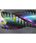 Roughing end mill, DLC-coated carbide, 3-flute, 1/4 in shank, rainbow finish, 2-piece set