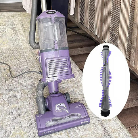 Replacement Brush Roll Belt For Navigator Lift Away Vacuum Cleaner Fits NV350 NV351 NV352 NV353 shown next to vacuum