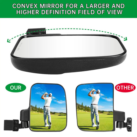 Heavy Duty Golf Cart Mirrors For Square Tube Roll Cages Bringing A Zero Fuss Install In Three Sizes to fit clear rear view.