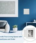 No Sweat Removable Hinged Access Panels 2 Pack Sleek White Abs Wall Hole Covers For Drywall Plumbing And Electrical Wiring Quick Fix, shown in a modern interior.