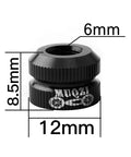 Black locking valve nut with dimensions 8.5mm by 12mm, Bike Vacuum Tire Valve Nut For Presta Inner Tubes Locking Valve Nut Accessory