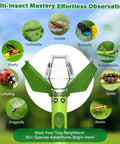 Kid Friendly Bug Catcher Kit With 6X Magnifier Insect Trap For STEM Exploration Indoor Outdoor Play Easy One Hand Use Ideal Gift For Kids And Curious Adults Green 2 Pack, green insect trap