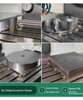 Six Pack CNC Eccentric Clamps Hexagonal Stainless Steel Workholding Fixture Clamps with Nuts holding metal parts