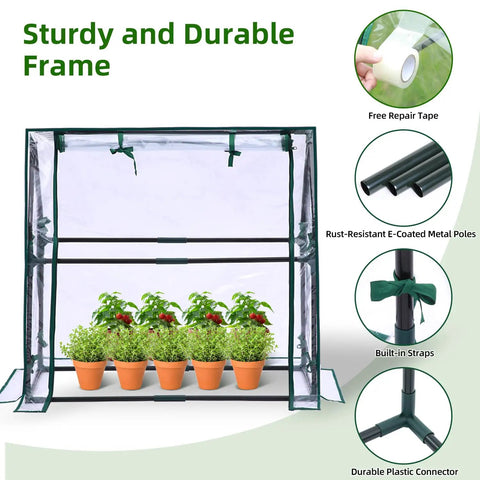 Mini Greenhouse for Indoor and Outdoor Use Tabletop Portable Grow Tent With Waterproof Seedling Pad 36 by 18 by 33 Inches Heavy Duty Cover Humidity Dome for Germination and Seedlings Easy Setup Space Saver