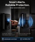 Premium Smart WiFi Door Lock Featuring Slick Fingerprint Keypad And Apple Home Key Compatibility For Smooth iPhone Unlocks, showing touchscreen use.