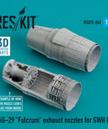 1/72 MiG-29 Fulcrum Exhaust Nozzles Beefed Up Upgrade Set For GWH Kit 3D Printed Resin Detail Realistic Nozzle Texture
