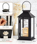 Memorial Lantern For Loss Of A Loved One, Bereavement Gift In Memory Of Mom Or Dad, Remembrance And Sympathy Keepsake, black 14.2x5.5"