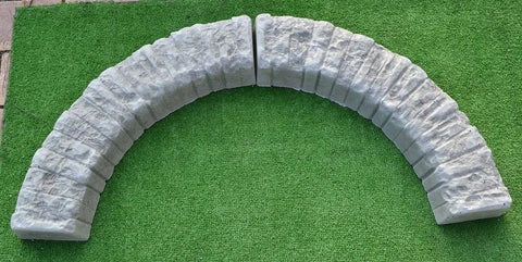 Two Piece Round Edge Concrete Molds For DIY Border Edging on grass, ABS Plastic Log Edging Molds, stone look.
