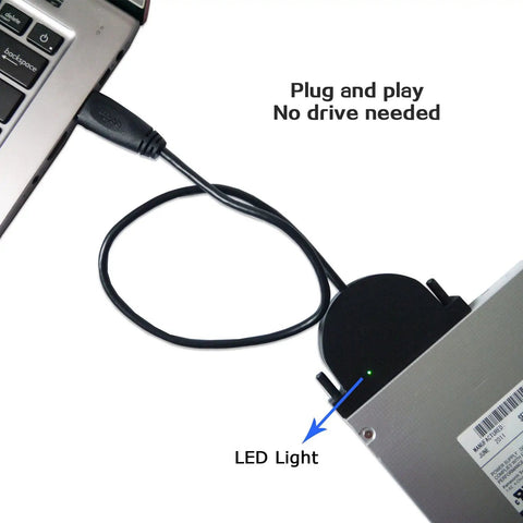 USB 3.0 SATA Slimline Optical Disc Drive Cable 6 Pin And 7 Pin For Laptop CD DVD RW Blu Ray Drive USB 3.0 Interface Hot Plug Plug And Play Portable Lightweight And Easy To Carry, connected to laptop and slim DVD drive