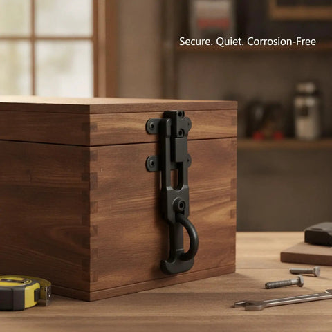 Heavy Duty Pull To Lock Toggle Latch With Rubber Hook For Cabinets And Furniture Fits Toolboxes and Storage Cases Plastic Construction