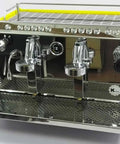 Heavy Duty 11 Liter Double Boiler Semi Automatic Espresso Machine With 220V Power For Pro Grade Use Delivers Over 150 Cups Per Hour Stainless Front Panel And Curved Painted Body Separate Steam And Brew Systems For Seamless Espresso front view