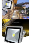 Spot Lighting Led Flood Lights Outdoor Motion Sensor Lm/W Security Lig, Warm White,100W close-up view with sensor feature.