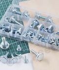 Top Shelf 65 Piece Zinc Plated Knurled Thumb Screws Assortment Kit With M3 M4 M5 M6 M8 Sizes in storage box with various sizes