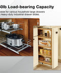 Heavy Duty Drawer Slides Full Extension Runners 12 To 40 Inch Side Mount Rails for full-extension cabinets with cookware