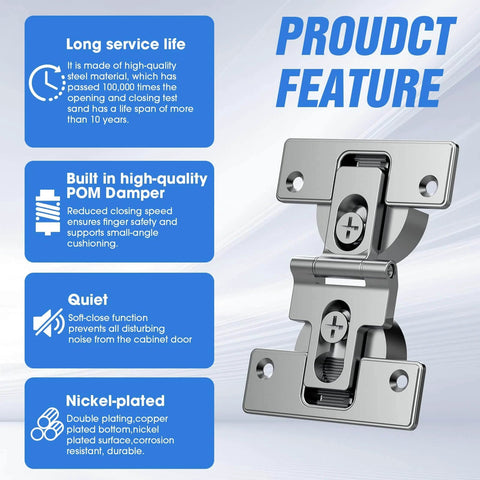 Heavy Duty Zinc Alloy Bifold Door Hinge Set 180 Degree Adjustable With Screws For Closet Cabinets And Bi Fold Doors 2 Pack Durable Hardware