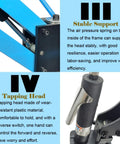 Universal 360 Degree Pneumatic Tapping Machine with focus on stable support and tapping head features.