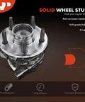 Front view of a solid wheel stud assembly with anti-corrosion coating and 10.9-grade bolts, featuring 6 lugs for enhanced durability.