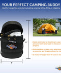Gas Hauler Kit With Insulated Carry Case, 3 Lb Refillable Propane Tank And Adapter Hose, displayed with tent setup