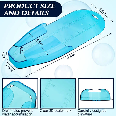 Two Pack Crappie Fast Check Fish Measuring Board 13.5 By 5.3 Inches Plastic Ruler For Quick Length Estimates, Easy Clean Bump Board Kit In Blue And White, blue plastic ruler with 13.5 in length