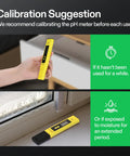 Digital pH Meter Pen Type 0.01 pH High Accuracy Tester for Hydroponics shown in two calibration settings.
