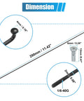 Diagram of 12 Pack 14G J Bend Bicycle Steel Spokes 290mm with Brass Nipples Replacement Kit showing dimensions.