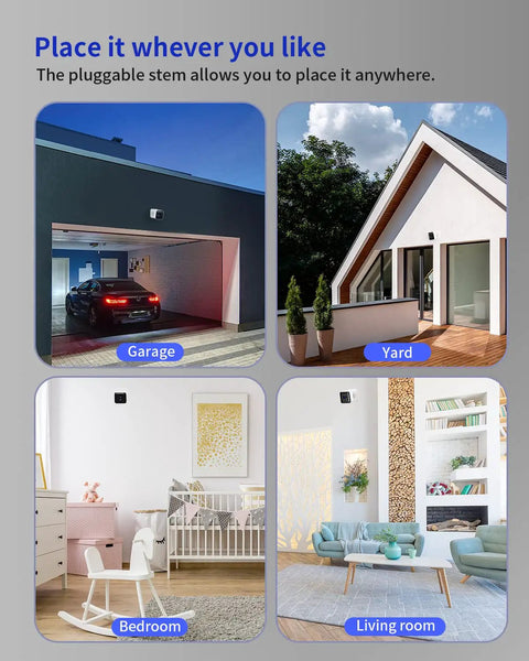 1080P FHD Wi Fi Security Camera With Night Vision And 2 Way Audio for Garage, Yard, Bedroom, Living Room setup options