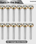 12 Pack One Point Eight Inch Garage Door Rollers With Four Point Seven Inch Stem Whisper Quiet Hassle Free Replaceable Nylon Wheel
