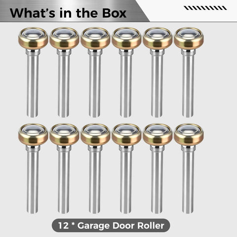 12 Pack One Point Eight Inch Garage Door Rollers With Four Point Seven Inch Stem Whisper Quiet Hassle Free Replaceable Nylon Wheel
