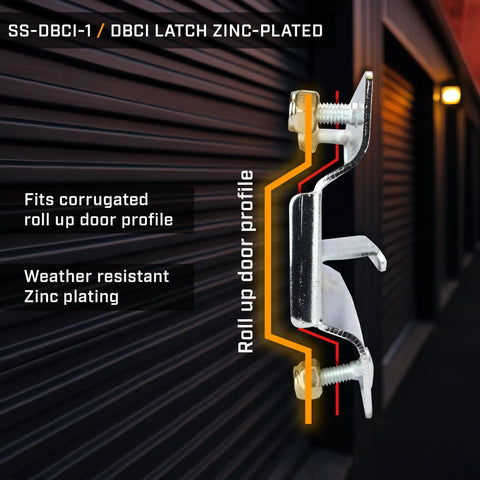 Heavy Duty Overhead Roll Up Door Latch Zinc Plated For All Weather Use Seven And A Half Inch By Three And A Half Inch