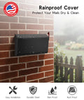 Heavy Duty Wall Mount Mailbox With Flag For Outdoor Use, galvanized steel weatherproof rustproof post box, black, on brick wall
