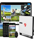 X3C Carbon Golf Launch Monitor And Simulator with Full Tracking Radar From Impact To Landing, 50 Plus Data Parameters, 12 E6 Courses shown with screen display and mobile devices