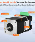 Nema 17 Stepper Motor With Plug And Play Driver 1.8 Degree 2 Phase High Torque 0.7Nm Bipolar 2.5A 1.5 Ohm 76mm labeled parts