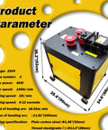 Product parameter image of Industrial Rebar Circle Bending Machine Automatic Steel Bar Coiler 4KW Electric Bender with specifications.