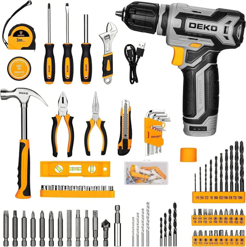 Sweet Cordless Drill Tool Set Kit With 12V Battery Quick Charge 800 RPM Electric Drill Driver For Home DIY Furniture Assembly And Repairs Lightweight Portable Case