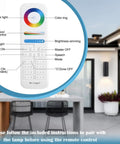 Remote control for Exterior Up Down Outdoor Wall Lights With Remote Control RGB Color Changing 1200 Lumen Warm White LED Lighting