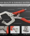 Two Pack 11 Inch C Clamp Set With Locking Jaws Heat Treated Chrome Plated Alloy Steel For Heavy Duty Home Workshop Use Rugged Grip
