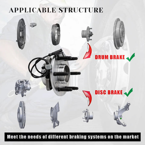 Front Wheel Bearing Hub Assembly 2WD Pair For Cadillac Escalade ESV 2007 To 2014 Chevy Avalanche 2007 To 2013 Silverado 1500 diagram