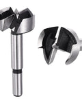 Top Tier Forstner Drill Bit Set 1 1/4 Inch And 32 Mm Polished Carbon Steel showing sharp cutting edges and round shank design.