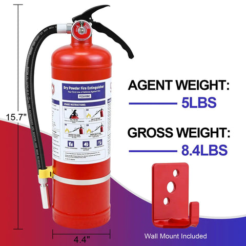 Heavy Duty Two Pack Five Pound Abc Dry Chemical Fire Extinguisher Built Tough For Home Office Truck Boat And Trailer Multi Class Safety Gear Ready When You Need It Most
