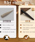 Comparison of ordinary wood vs Premium Ebony Wood Leather Edge Burnisher And Manual Polishing Tool for durability and comfort.