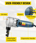 Electric Metal Nibbler Crazy Fast Cuts 380W 1800RPM Heavy Duty Cutter showing ergonomic handle and detachable cutting blade