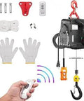 3-In-1 Electric Hoist Winch 1100 Lbs Portable Heavy-Duty Lift Crane With Remote Control and Accessories Display