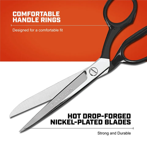 Industrial Inlaid Straight Trimmers For Fabric And Upholstery With Precision Ground Blades and Comfortable Handle Rings