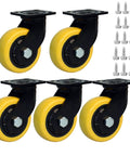 Premium Office Chair Wheels Replacement With Smooth As Butter Silent Casters For Hardwood Floors Carpet And Tile, yellow polyurethane rollers.