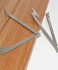 Heavy Duty Two Pack Folding Lid Support Hinges Built Tough Stainless Steel Brackets on wood surface, showing hinge design and mounting points.