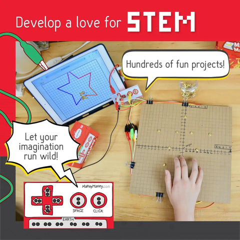 Hands On STEM Kit For Kids That Sparks Engineering And Coding Fun With Real Projects And Creative Challenges A Kid Friendly Awesome Learning Tool For Building Tech Skills At Home Or In Class. kids use tablet and cardboard circuit board