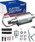 Universal 12V Electric Fuel Pump Inline External 2.5-4.5 PSI with 5/16 Inch Hose, components and box display